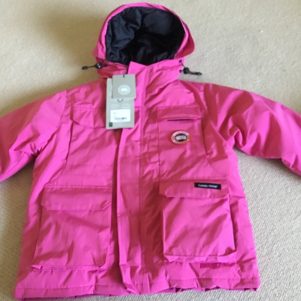 Canada Goose Kids Bright Pink Hooded Puffer Jacket